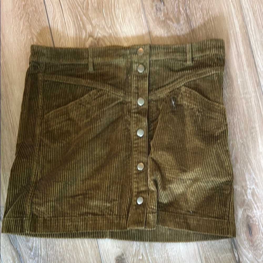 MADEWELLOlive Corduroy Button-Front Skirt